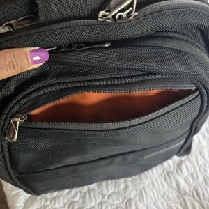 Briggs & Riley Black Backpack with Orange Interior